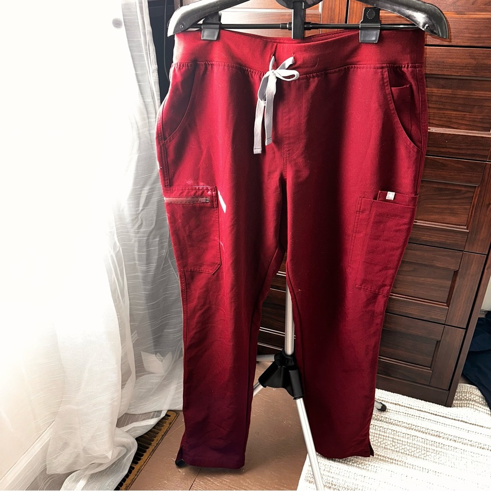 Figs burgundy yola scrub pants
